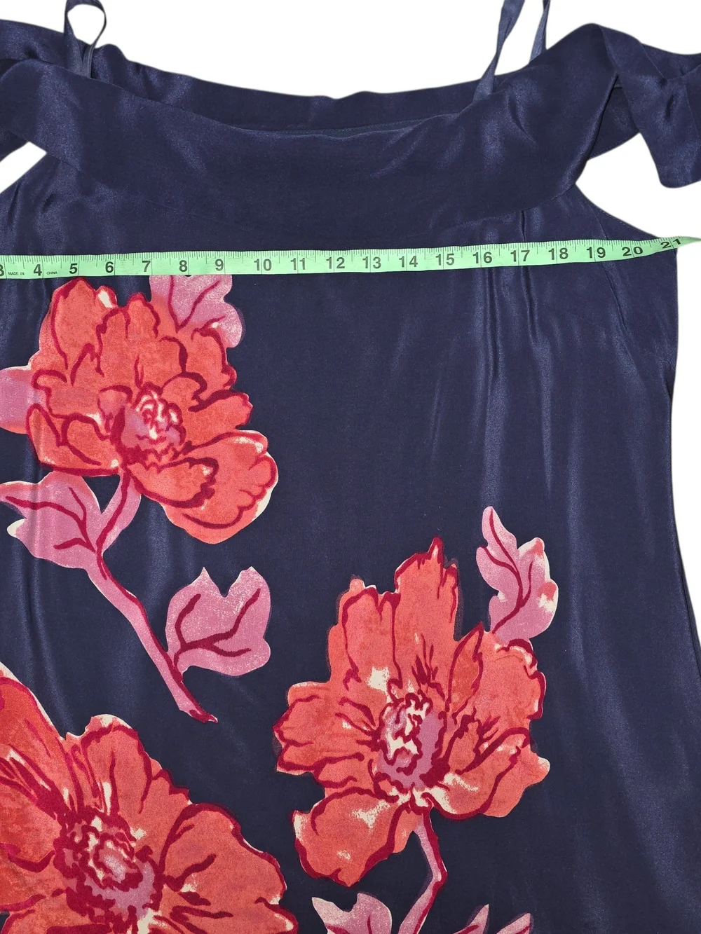Moulinette Soeurs 100% Silk XL Floral Cold Shoulder Handkerchief Hem Midi Dress - Picture 9 of 14